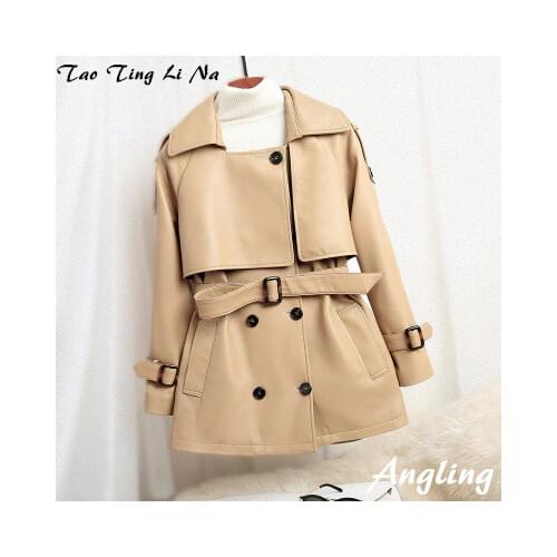 2020 Women Spring Genuine Real Sheep Leather Jacket R7