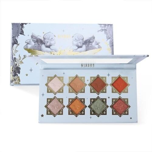 TT Charm Angel 8 Colors Eye Shadow Plate Ins Super Fire Glitter Beads Matte Daily Natural Beginner