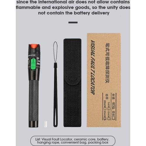 30KM Visual Fault Locator SC/FC/STFiber Optic Cable Tester 5-30MW Range Red Laser Light Pen VFL
