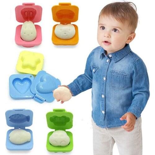 1PCS Boiled Egg Mold Cute Cartoon 3D Egg Ring Mould Bento Maker Cutter Decorating Egg Tool 5*4.5*5CM F20