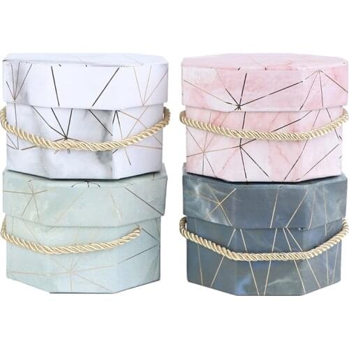 1Pc Irregular Shape Gift Flowers Packing Boxes Valentines Day Gift Box Octagonal Box Wedding Gift Candy Box