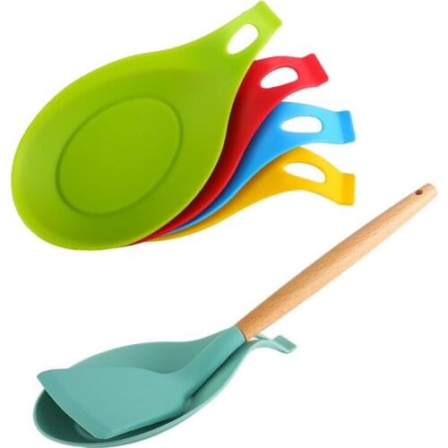 1pcs Spatula Mat Kitchen Gadget Spoon Pad Saucers Rice Spoon Racks Food Grade High Temperature Kitchen Cooking Tools
