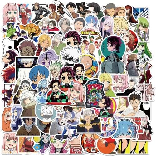 10/30/50/100PCS Mix Anime Jujutsu Kaisen Attack on Titan Graffiti Stickers Skateboard Fridge Laptop Cool Cartoon Sticker Toys