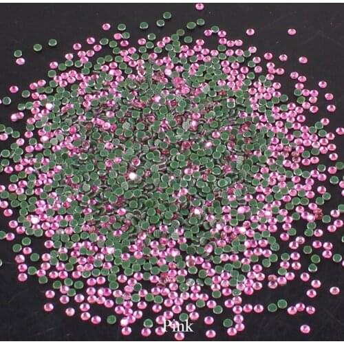 1440pcs HotFix FlatBack Glass Pink Rhinestones Nail Art Decorations Stones and Crystals for Clothes Strass Applique Decoration E