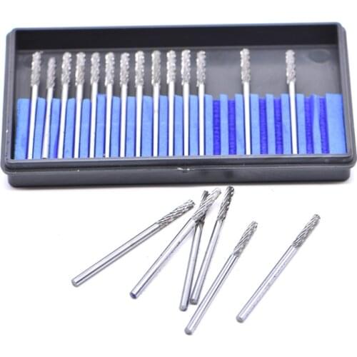 20pcs/box Dental Cylinder Grinding Heads Dentistry Equipment Tungsten Steel Carbide Burs Drills Teeth Polishing & Smoothing Tool