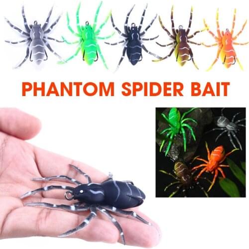5PCS/Pack Phantom Spider 8cm/7g Topwater Bait Soft Rubber Fishing Lure Tackle