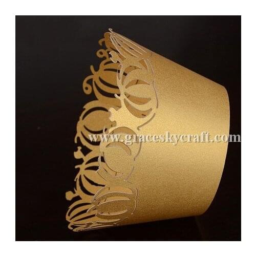 50pcs free shipping Laser Cut Home Cupcakes accessory Wedding Halloween Cupcakes Wrappers Pumpkin design Cake holders .23colors