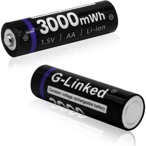 G-Linked 1.5V AA li-ion battery 2A 1.5V 3000mWh lithium li-ion polymer rechargeable battery Bateria batteries for thermometer