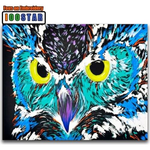 DIY 3D Diamond mosaic Cartoon Full Square Diamond painting blue owl Full Round Diamond embroidery Cross stitch animal
