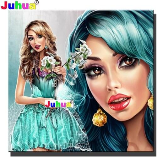 5d Diy diamond painting Pretty Flower Woman full picture square drill diamond embroidery rhinestone painting diamond mosaic gift