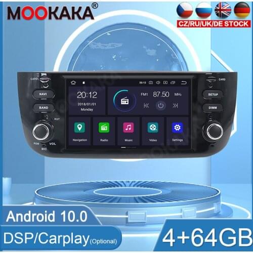 4+64G PX6 Android 10.0 Screen Car Radio For Fiat Punto 2009-2015 GPS Navigation Auto Audio Stereo Recorder Head Unit DSP Carplay