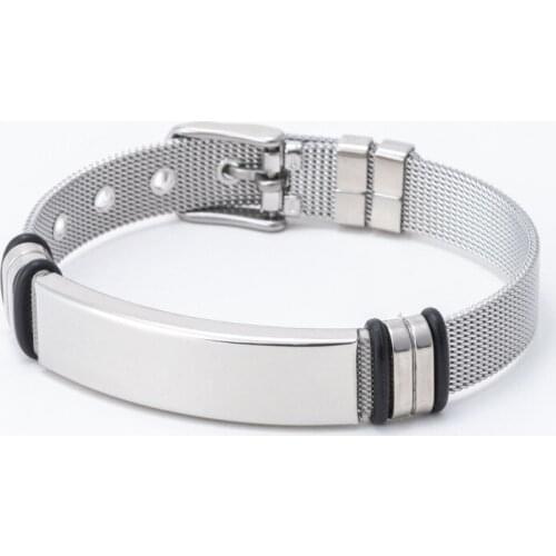 Bracelet men stainless steel chains fashion charm adjustable bracelets black Nameplate bracelets men chain on hand gifts for men