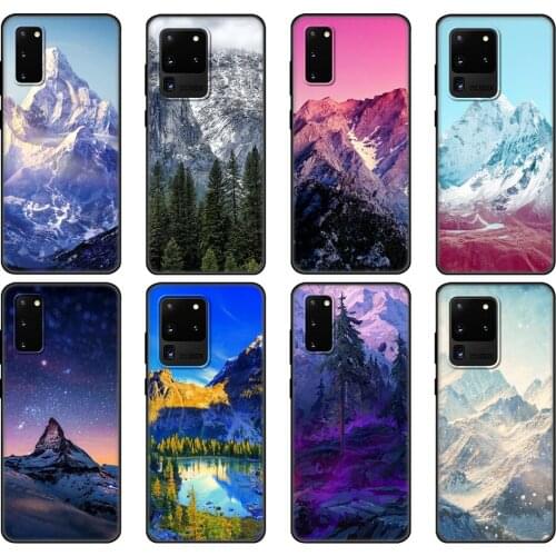 Black tpu Case For Samsung galaxy S20 /S20 PLUS/S20 ultra/S20+ /S20FE back cover Winter Snow Mountain Scene