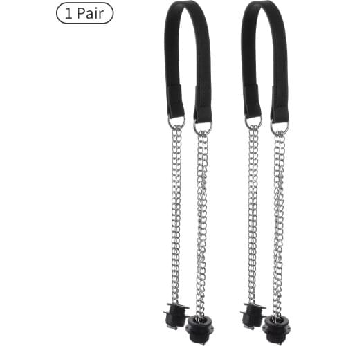 1 Pair Long PU leather Chain Handle Adjustable Leather Flat Handles handle for Obag EVA O bag Totes Handbag accessories