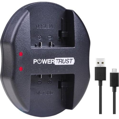 PowerTrust VW-VBT190 VW-VBT380 VBT190 Battery Dual Charger for Panasonic HC-V720,HC-V727,HC-V730,HC-V750,HC-V757,HC-V760,HC-V770