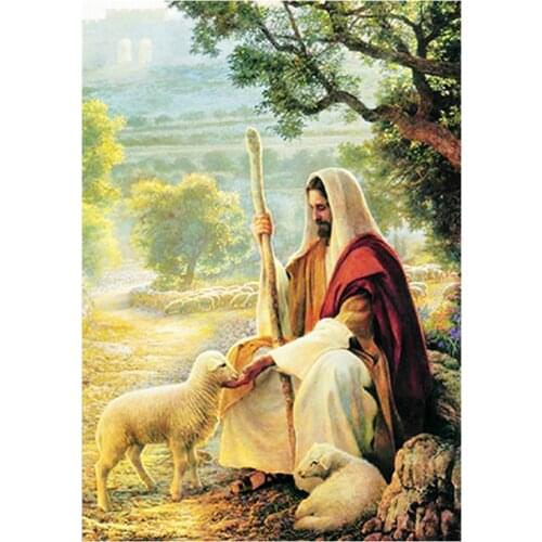 Jesus Christ Diamond Painting Portrait Round Full Drill Shepherd Religion 5D Nouveaute DIY Mosaic Embroidery Cross Stitch Gifts