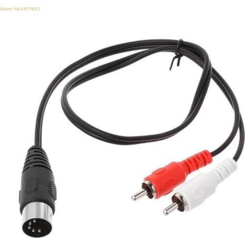 K1AB 0.5M/1.5M 5 Pin Din Male to 2 RCA Male Video Adapter Cable Wire Cord Connector for DVD Player