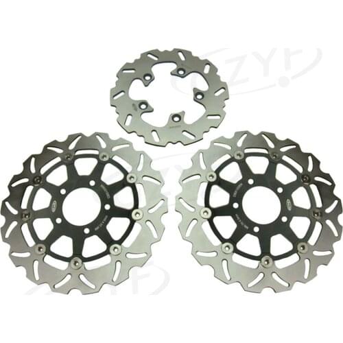 Front Rear Brake Disc Rotors Set For Suzuki 2004 2005 GSXR 600 750 K4 & 2003 2004 GSXR 1000 K3 Black