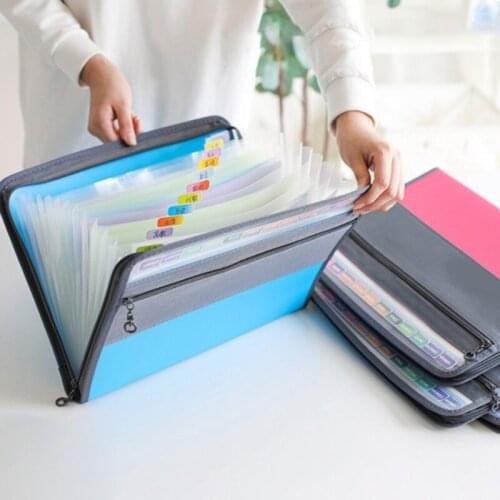 A4 Multi-layer Organ Bag Zipper Information Briefcase Document File Folder Student Test Paper Holder Pack