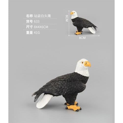 8CM Bald Eagle Owl Model Standing Version Decorations Toys Gifts Collections Brinquedos DIY