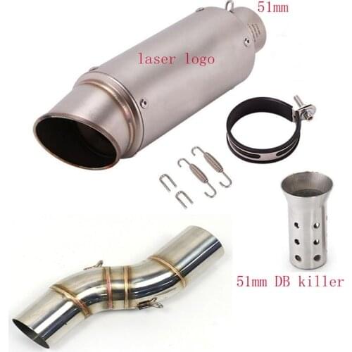 Motorcycle GP Project Exhaust Muffler And Middle Link Pipe For TRK 502X 502 X Escape Moto With DB Killer