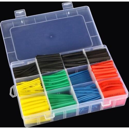 530pcs Car Electrical Cable Tube Kits Heat Shrink Tube Tubing Wrap Sleeve Assorted 8 Sizes Mixed Color Wire Connect Connectors