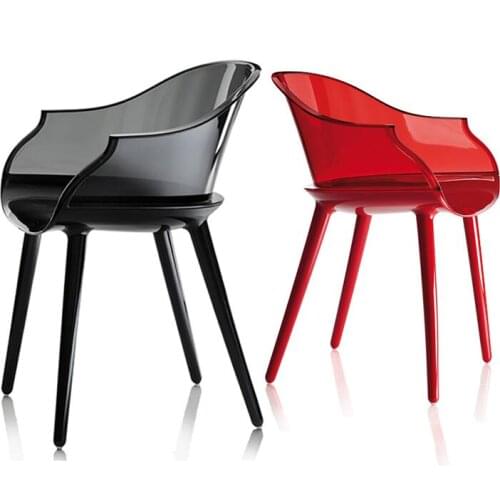 Nordic acrylic transparent dining chair creative ghost chair fashion leisure office chair plastic crystal chair back chair