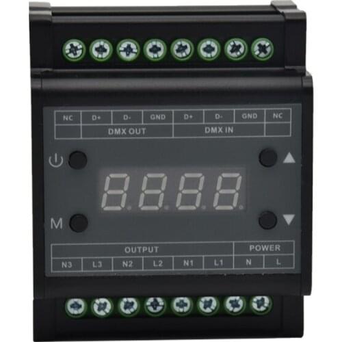 New Led Triac DMX Dimmer Controller AC 90V - 240V High Voltage 1A 3 Channel Dim For Led 5050 3528 Panel Downlight Dim Switch
