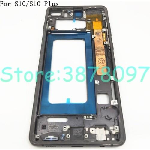 Original Middle Frame Bezel Plate For Samsung Galaxy S10 S10 Plus S10+ Metal Housing Middle Frame With Side Keys