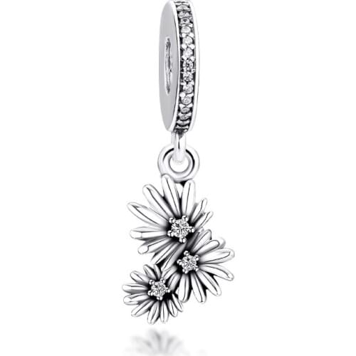 Fits for Pandora Charms Bracelets Poetic Blooms Beads with Clear CZ 100% 925 Sterling Silver Jewelry Free Shipping