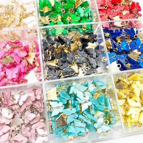 10Pcs Multicolor Butterfly Pendant DIY Jewelry Making Animal Earrings Necklace Jewelry Accessories Wholesale DIY Earring Finding
