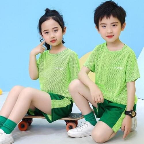 Casual Kids Clothes 2 Piece Set Clothing Green Cool Boy T-shirt + Shorts Clothing Boys Football Tracksuit Children Baby Clothes