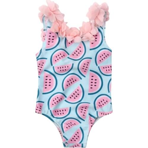 Pudcoco US Stock New Fashion Toddler Infant Baby Girls Floral Watermelon Swimsuit Swimwear Swimming Bikini