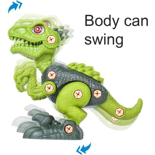 Educational Toy Cartoon Dinosaur DIY Assemble Detachable Children Dinosaur Nut Assembly Disassembly with Electric Drill Toy