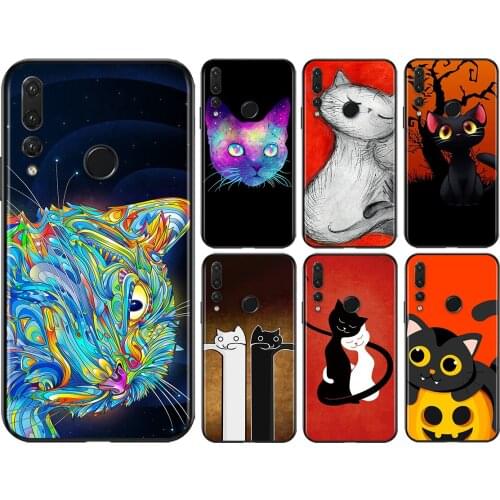 Sleeping Kitten Cat Silicone Cover For Honor 50 SE V30 30i 30S 30 20S 20E 20 V20 Pro 5G Plus Lite Black Phone Case