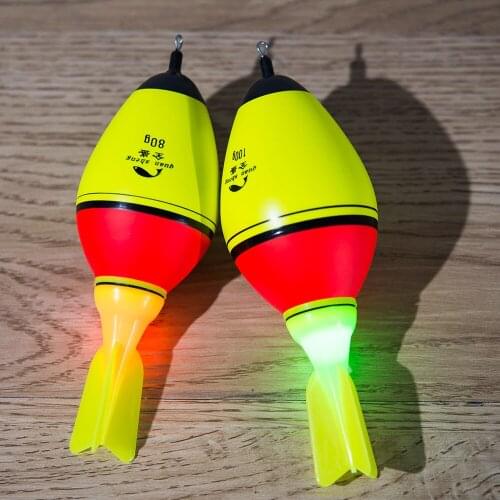 1pc Luminous Fishing Float 40g-80g Buoyancy Double Optical Night Interchange Electronic Light Airplane Wing Rock EVA Foam Bobber