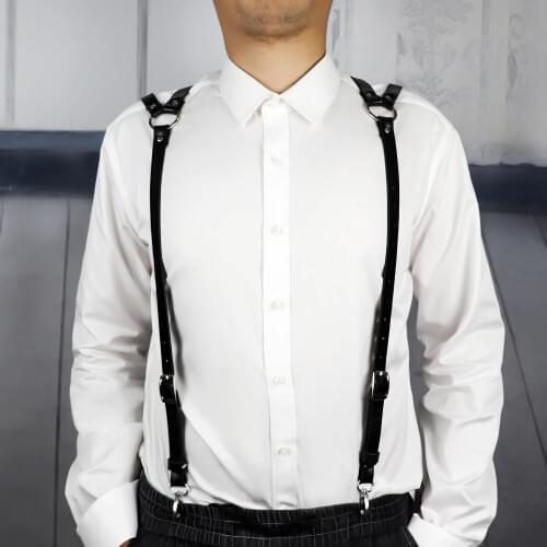 UYEE PU Leather Men Belts Chest Strap Belts For Men Adjustable Body Harness Bondage Underwear Punk Rock Harness Suspenders Tops