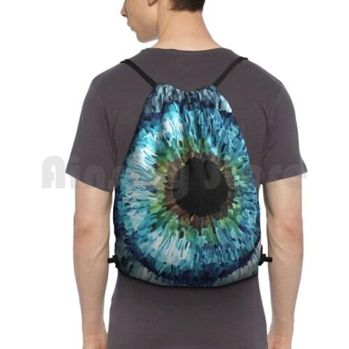 Inseyed Backpack Drawstring Bags Gym Bag Waterproof Eye Eyes Sauron Hippye Vintage Old Scary Creepy Stroke The Strokes