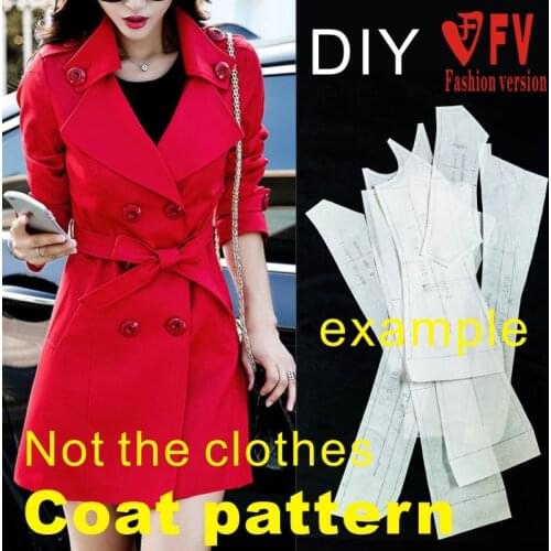 Pattern Making Womens Fashion Overcoat Coat Pattern Garment Sewing Drawing BFY-122