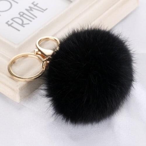 1PC Cute Fur Keychain Pompom Fake Fur Ball Key Chain Fluffy Pompon Keyring Bag Charms Key Ring Llaveros Chaveiros Bag Jewelry