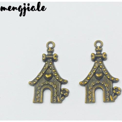 10pcs/lot High Quality Antique Bronze Small Dog House Charms 31*20mm