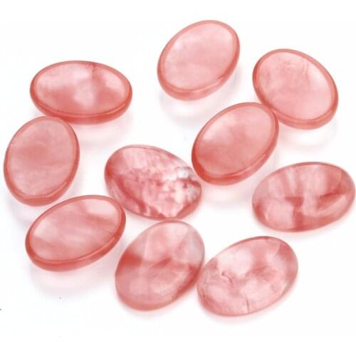 LOULEUR 10pcs Glass Cabochon 10x14mm/13x18mm Watermelon Red Oval Photo Cameo Cabochon Setting for DIY Jewelry Making Accessories
