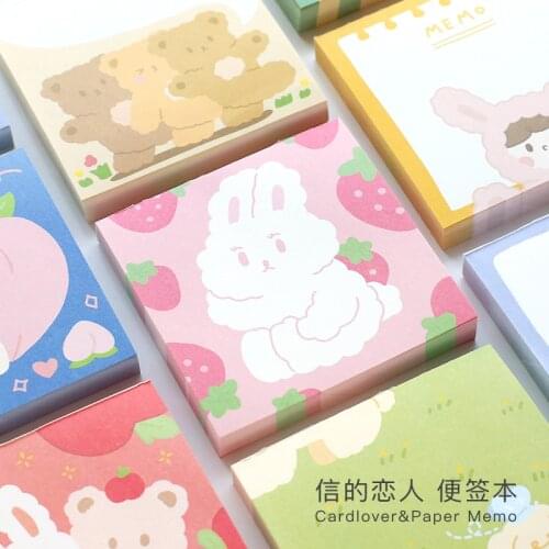 100 sheets Cute animal fruits Memo Pad Message Notes Decorative Notepad Note paper Memo Stationery Office Supplies