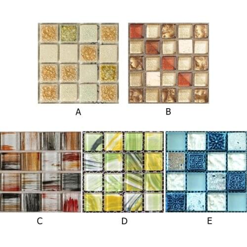 20pcs Mosaic Tile Stickers Thick Pvc Material Diy Waterproof Kitchen Bathroom Simulation Wall Tile Stickers Home Decoration