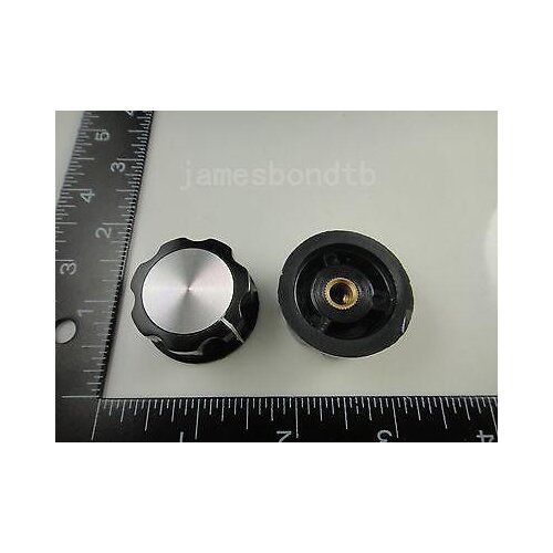 50pcs Skirted Knob A04 For Standard Pots Black D 32mm H 16mm Hole Diameter 6mm