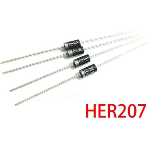50pcs HER207 2A 800V DO-15 Fast Recovery Rectifier Diode