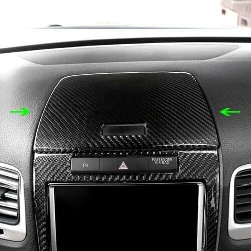 Car Carbon Fiber Center Control Panel Storage Box Cover Trim For VW Touareg 2011 2012 2013 2014 2015 2016 2017 2018