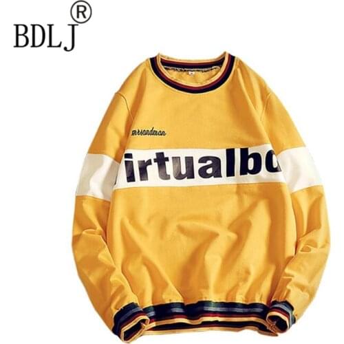 BDLJ2017 Brand Clothing Men Sweatshirt Fashion letter Printed Pullover Hip hop Hoodie Man Circle Neck Long Sleeve Hoody Clothing
