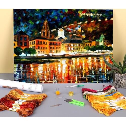 Shore The St. Petersburg Printed 11CT Cross-Stitch Set DIY Embroidery DMC Threads Craft Handicraft Sewing Hobby Adults