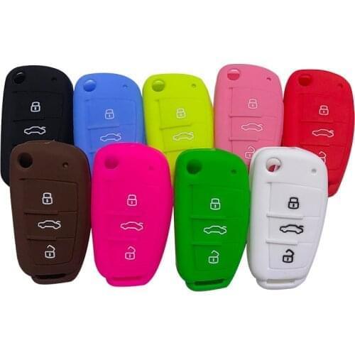 Car Key Case Shell Fob For Audi A3 Q2L Q3 S3 RS3 A4 A6 A6L A8 Q7 A5 Q5 C5 C6 B6 B7 B8 80 A2 Key Fob Case Silica Gel Remote Flip